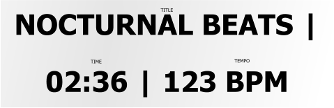 NOCTURNAL BEATS | 02:36 | 123 BPM   TITLE TIME TEMPO